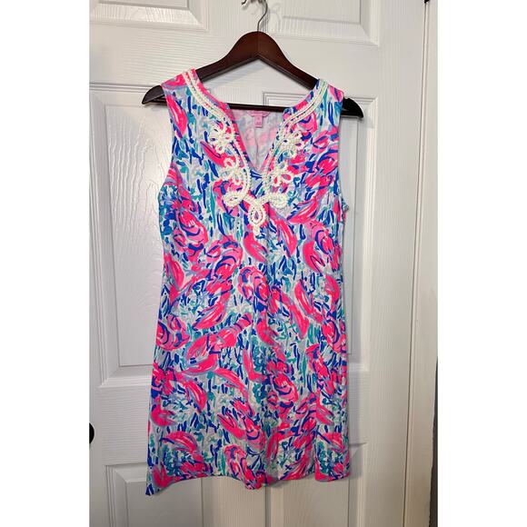 Lilly Pulitzer Women’s Lobster Dress neon pink Size Medium - Picture 6 of 6